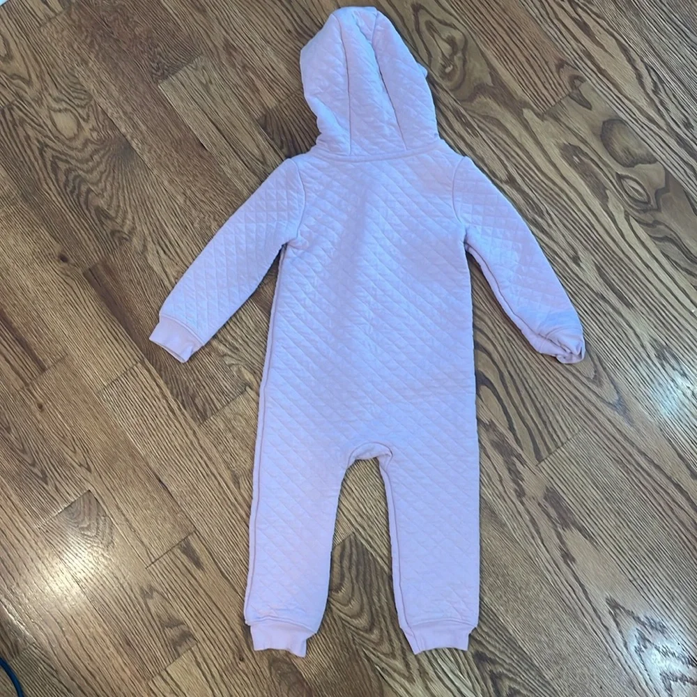 Baby Girl Quilted Hooded One Piece Suit. Size 24 Months. Excellent to Like New.